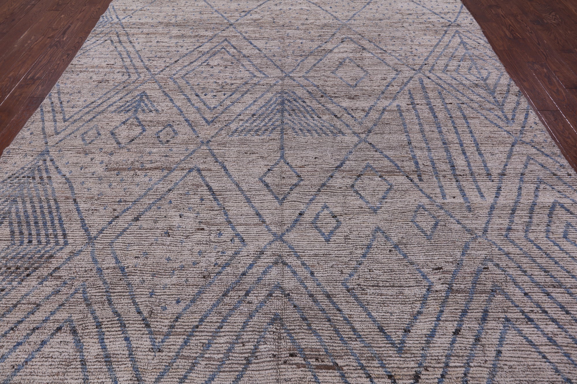 Tribal Moroccan Hand Knotted Wool On Wool Rug - 9' 8" X 11' 7" - Golden Nile