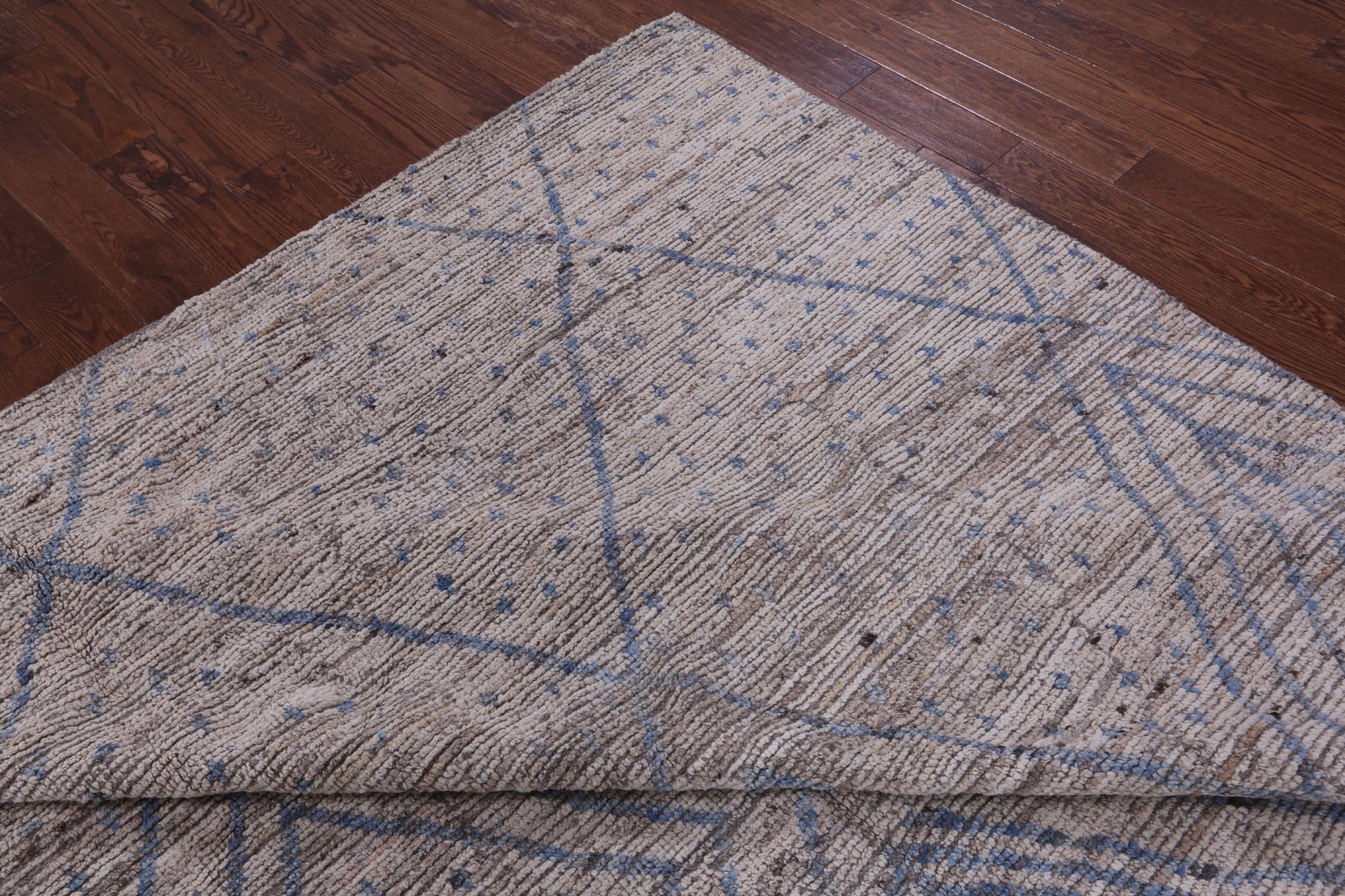 Tribal Moroccan Hand Knotted Wool On Wool Rug - 9' 8" X 11' 7" - Golden Nile