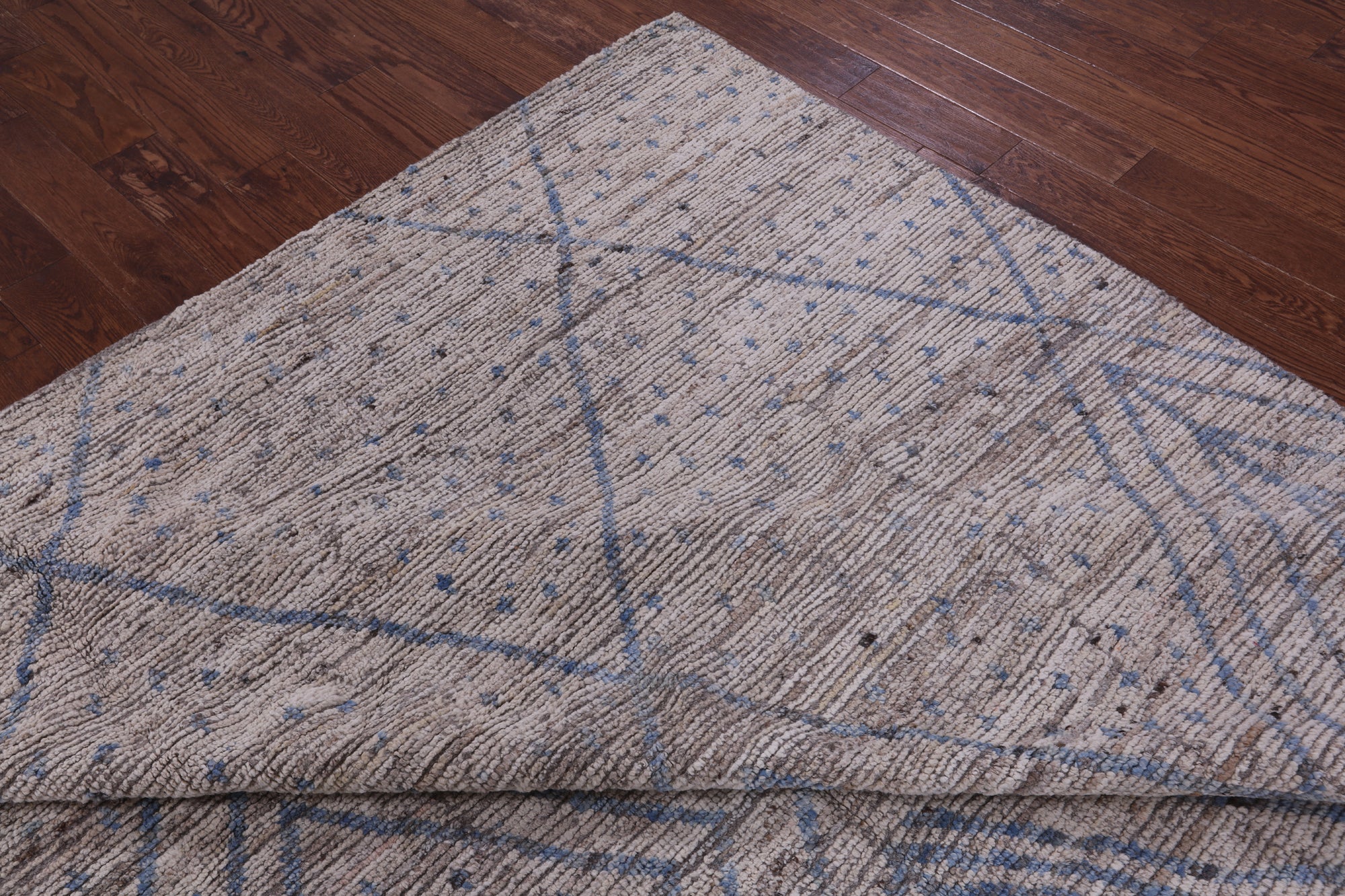 Tribal Moroccan Hand Knotted Wool On Wool Rug - 9' 8" X 11' 7" - Golden Nile