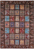 Brown Garden Design Persian Hand Knotted Wool Rug - 6' 11" X 9' 11" - Golden Nile