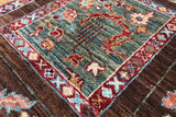 Brown Garden Design Persian Hand Knotted Wool Rug - 6' 11" X 9' 11" - Golden Nile