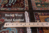 Brown Garden Design Persian Hand Knotted Wool Rug - 6' 11" X 9' 11" - Golden Nile