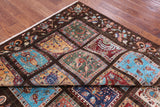 Brown Garden Design Persian Hand Knotted Wool Rug - 6' 11" X 9' 11" - Golden Nile