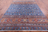 Blue Tribal Persian Gabbeh Hand Knotted Wool Rug - 8' 2" X 10' 8" - Golden Nile
