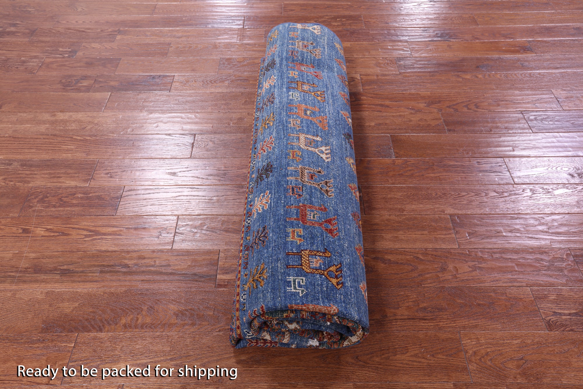 Blue Tribal Persian Gabbeh Hand Knotted Wool Rug - 8' 2" X 10' 8" - Golden Nile