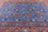 Blue Tribal Persian Gabbeh Hand Knotted Wool Rug - 8' 2" X 10' 8" - Golden Nile