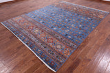 Blue Tribal Persian Gabbeh Hand Knotted Wool Rug - 8' 2" X 10' 8" - Golden Nile