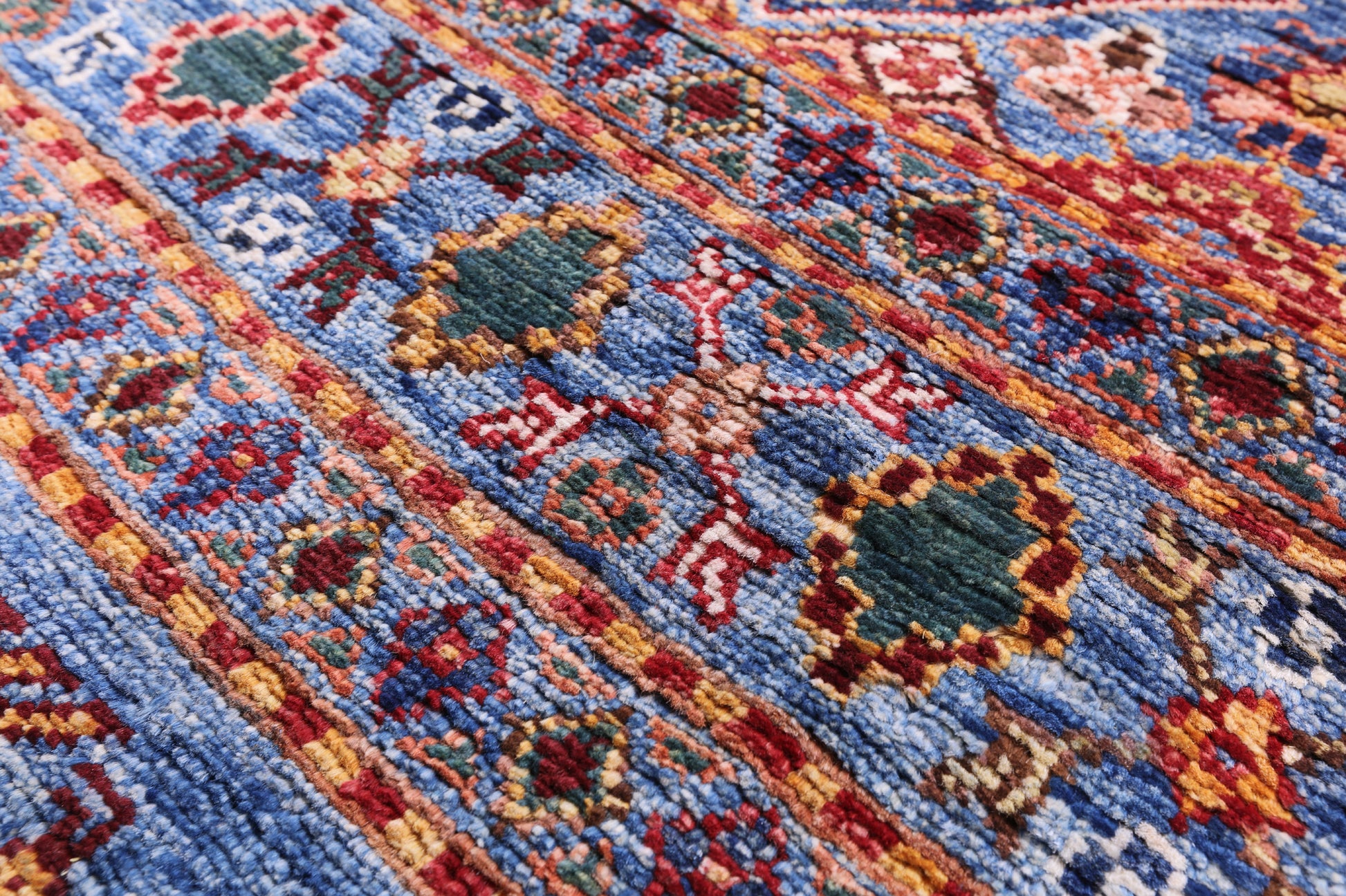 Blue Tribal Persian Gabbeh Hand Knotted Wool Rug - 8' 2" X 10' 8" - Golden Nile