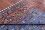 Blue Tribal Persian Gabbeh Hand Knotted Wool Rug - 8' 2" X 10' 8" - Golden Nile