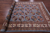 Blue Turkmen Ersari Hand Knotted Wool Rug - 6' 11" X 9' 9" - Golden Nile