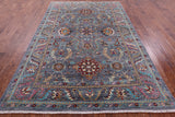 Grey Peshawar Hand Knotted Wool Rug - 6' 9" X 10' 0" - Golden Nile