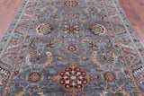 Grey Peshawar Hand Knotted Wool Rug - 6' 9" X 10' 0" - Golden Nile
