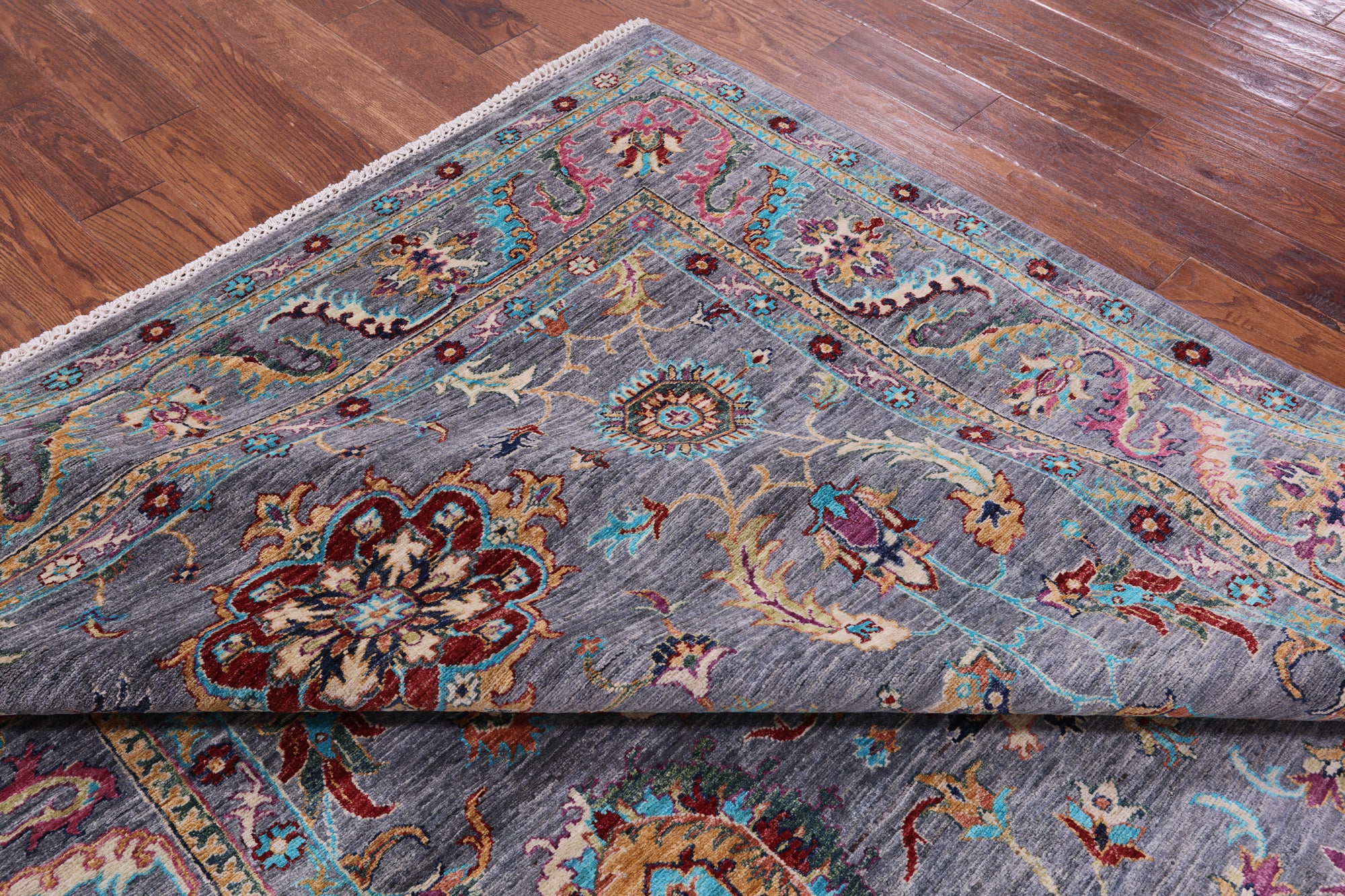 Grey Peshawar Hand Knotted Wool Rug - 6' 9" X 10' 0" - Golden Nile