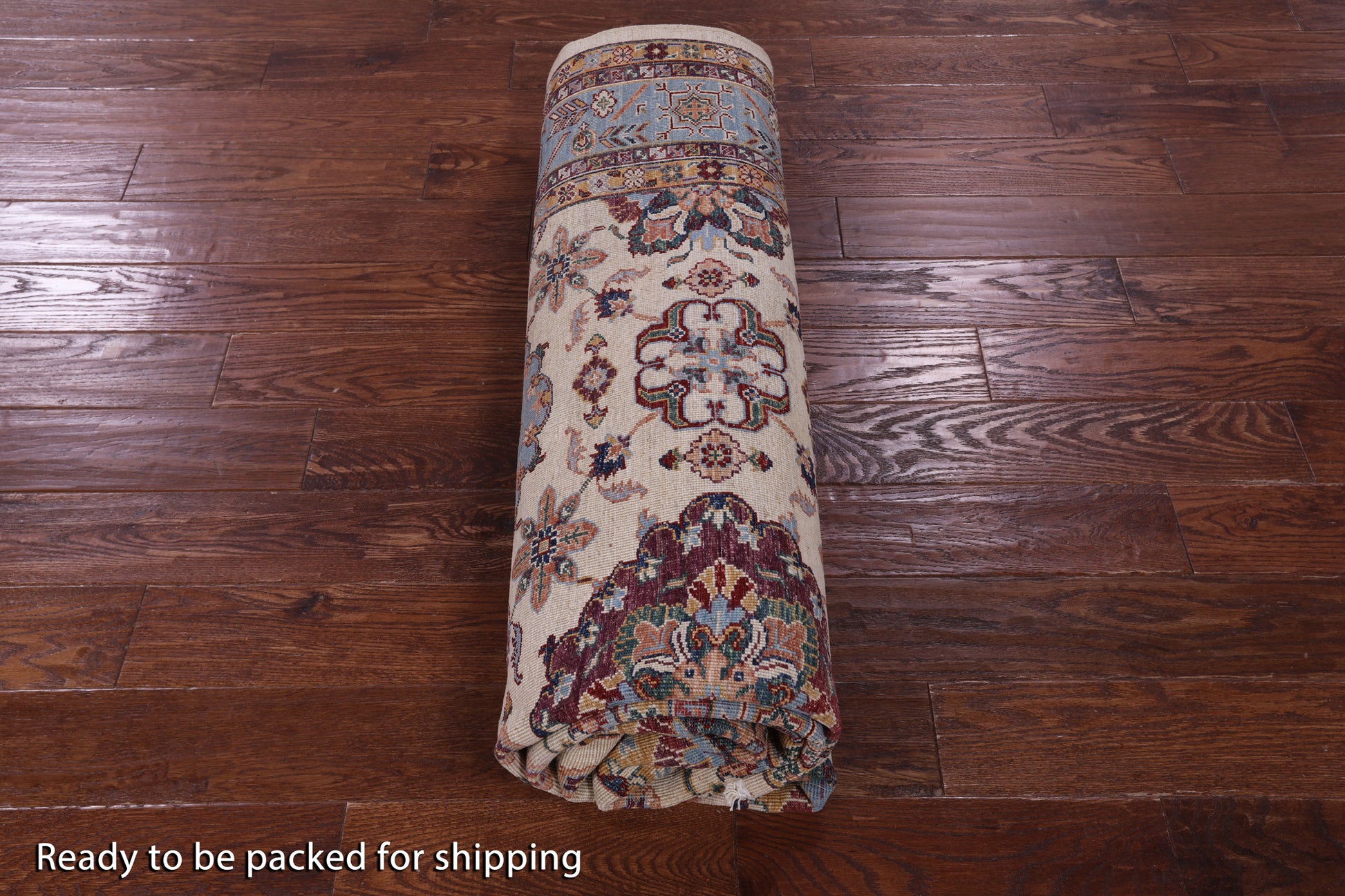 Ivory Persian Tabriz Hand Knotted Wool Rug - 6' 10" X 9' 7" - Golden Nile