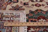 Ivory Persian Tabriz Hand Knotted Wool Rug - 6' 10" X 9' 7" - Golden Nile