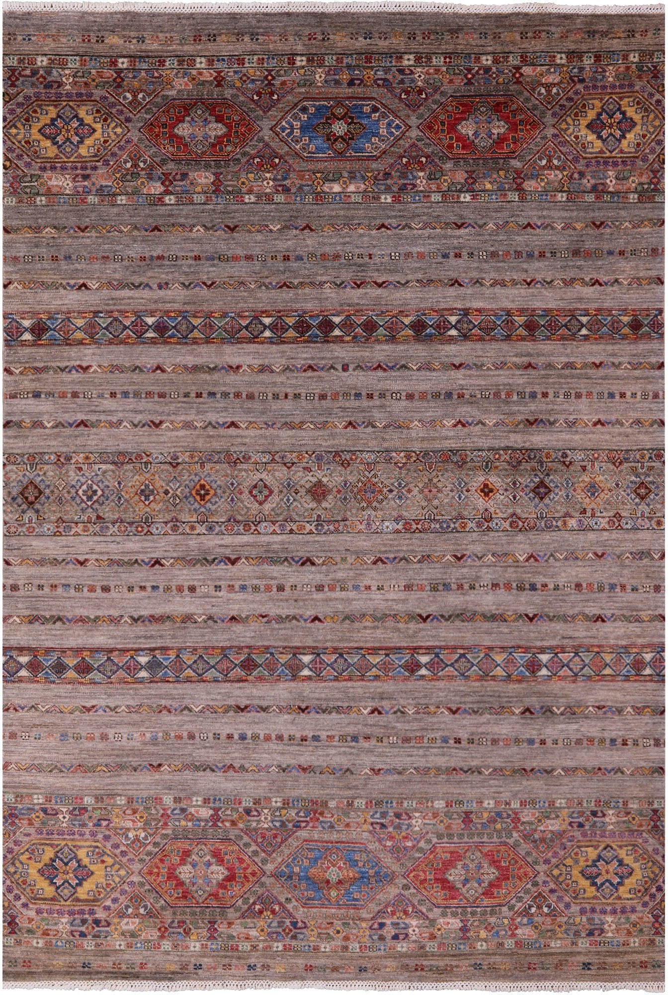 Khorjin Persian Gabbeh Hand Knotted Wool Rug - 6' 11" X 10' 0" - Golden Nile