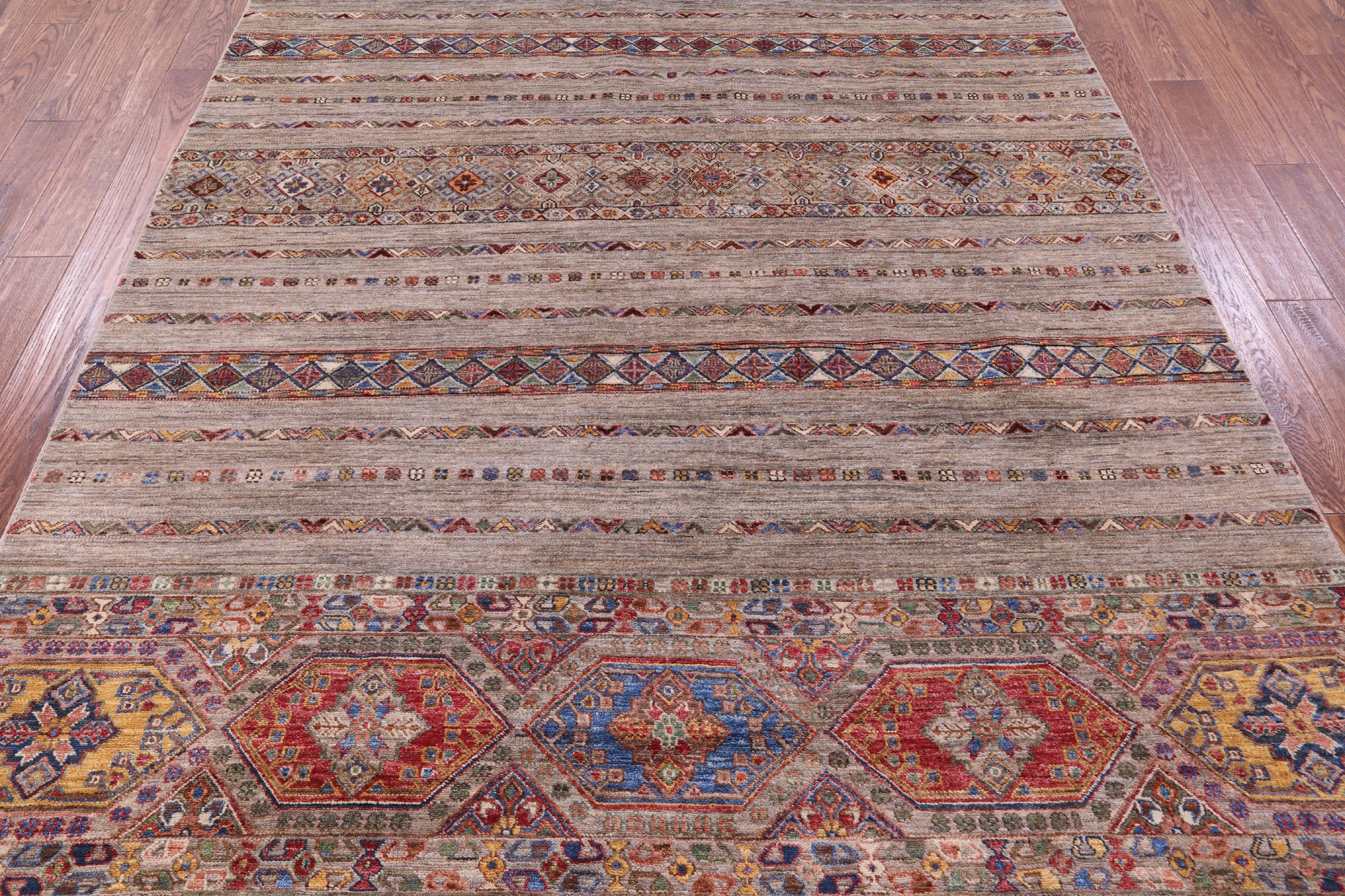 Khorjin Persian Gabbeh Hand Knotted Wool Rug - 6' 11" X 10' 0" - Golden Nile