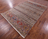 Khorjin Persian Gabbeh Hand Knotted Wool Rug - 6' 11" X 10' 0" - Golden Nile