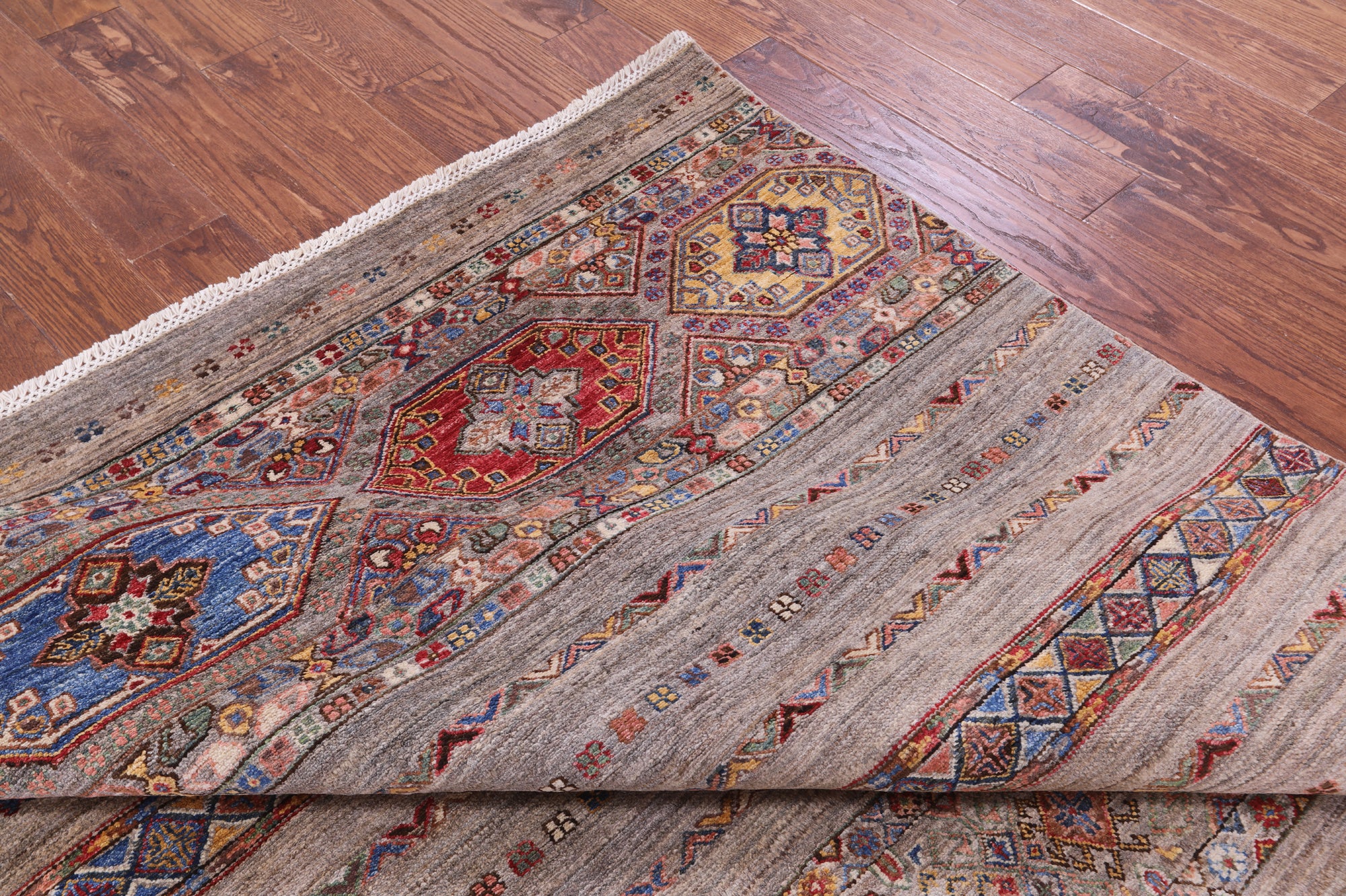 Khorjin Persian Gabbeh Hand Knotted Wool Rug - 6' 11" X 10' 0" - Golden Nile