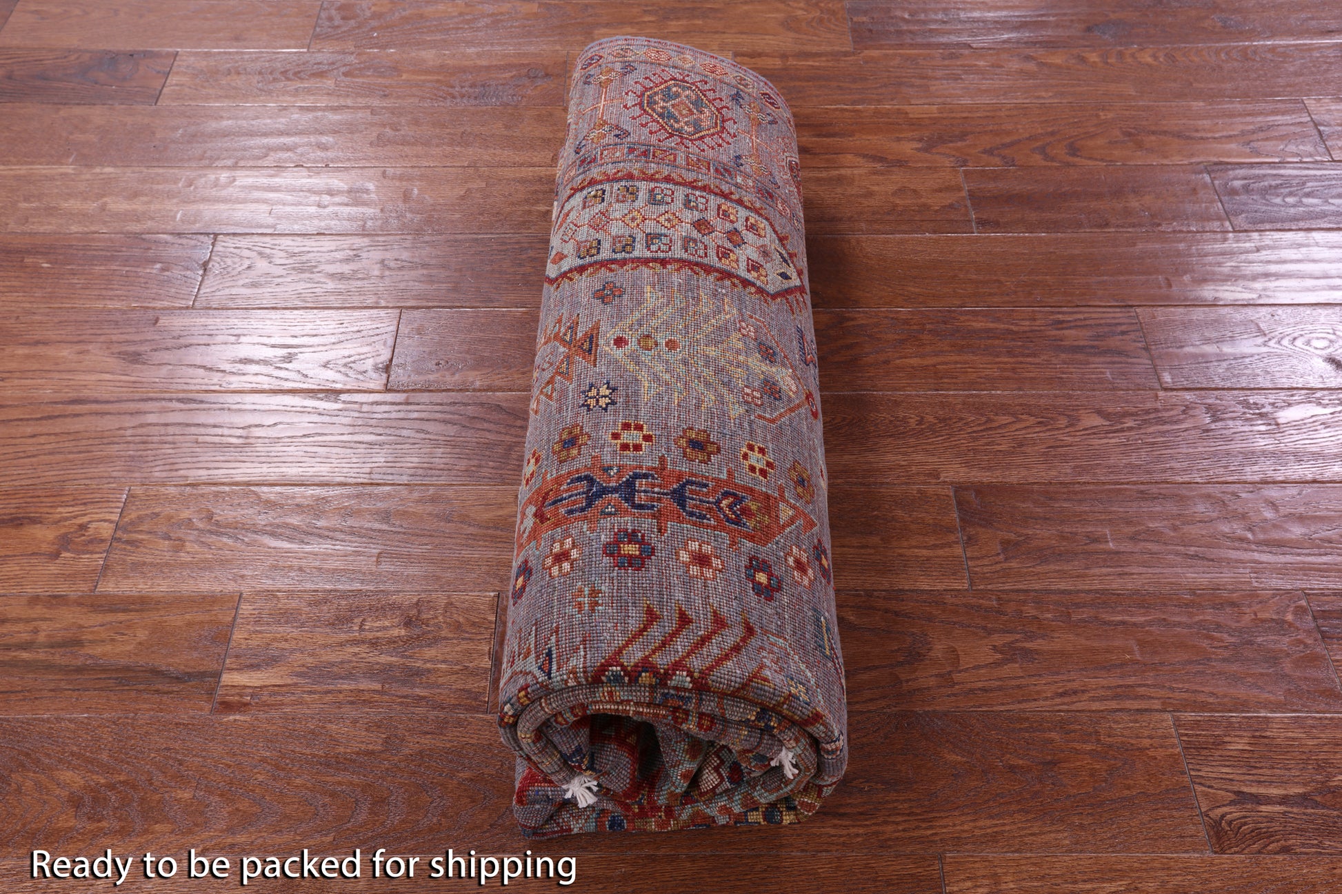 Grey Turkmen Ersari Handmade Wool Rug - 5' 7" X 7' 11" - Golden Nile