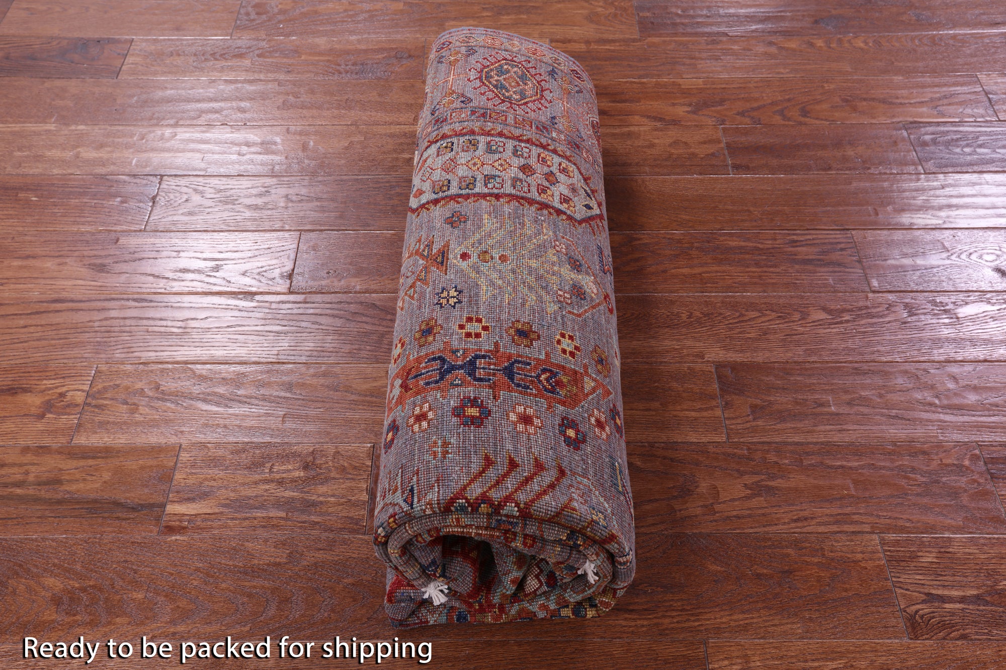 Grey Turkmen Ersari Handmade Wool Rug - 5' 7" X 7' 11" - Golden Nile