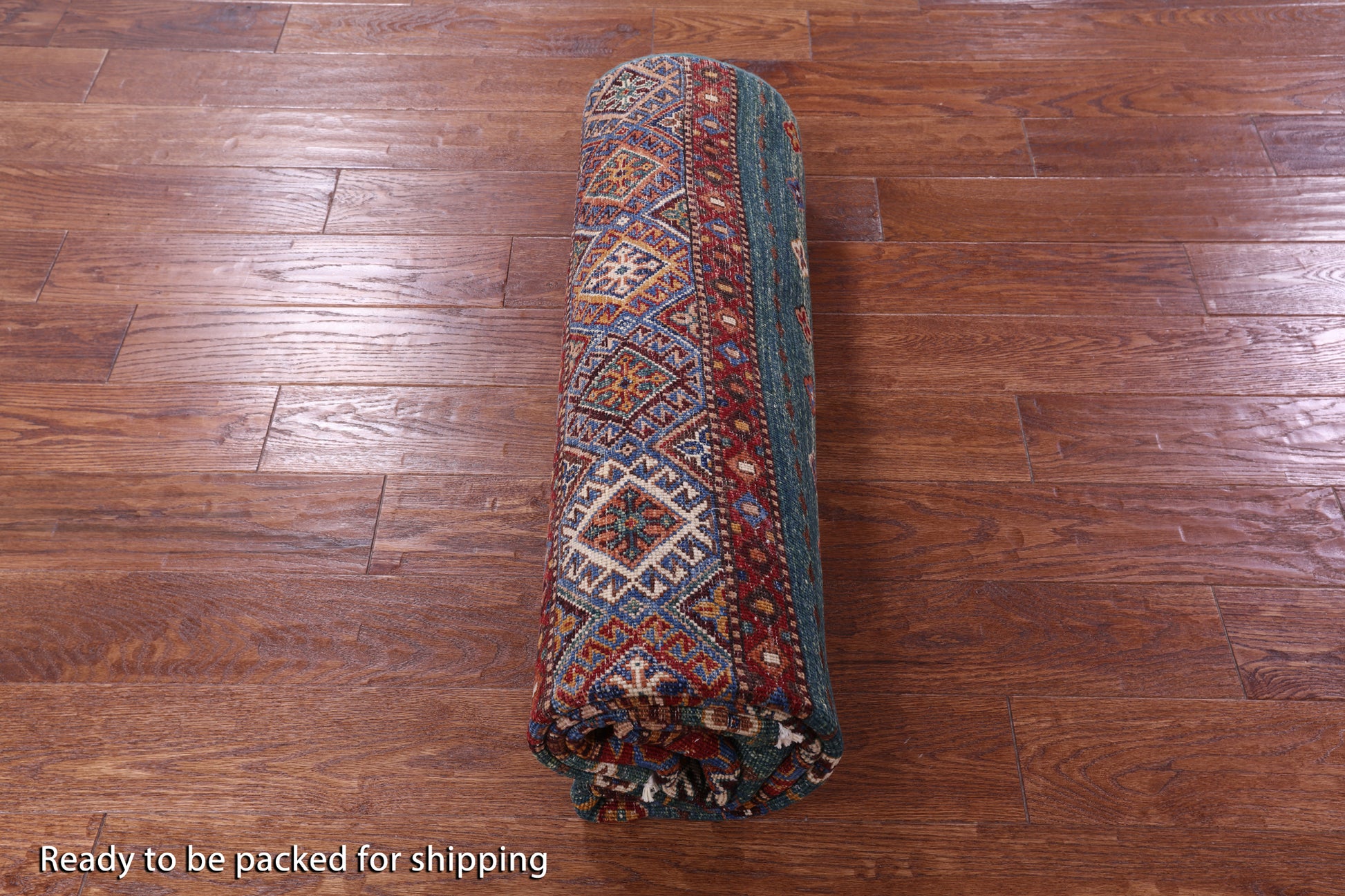 Green Khorjin Persian Gabbeh Hand Knotted Wool Rug - 5' 10" X 7' 10" - Golden Nile