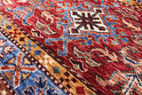 Green Khorjin Persian Gabbeh Hand Knotted Wool Rug - 5' 10" X 7' 10" - Golden Nile