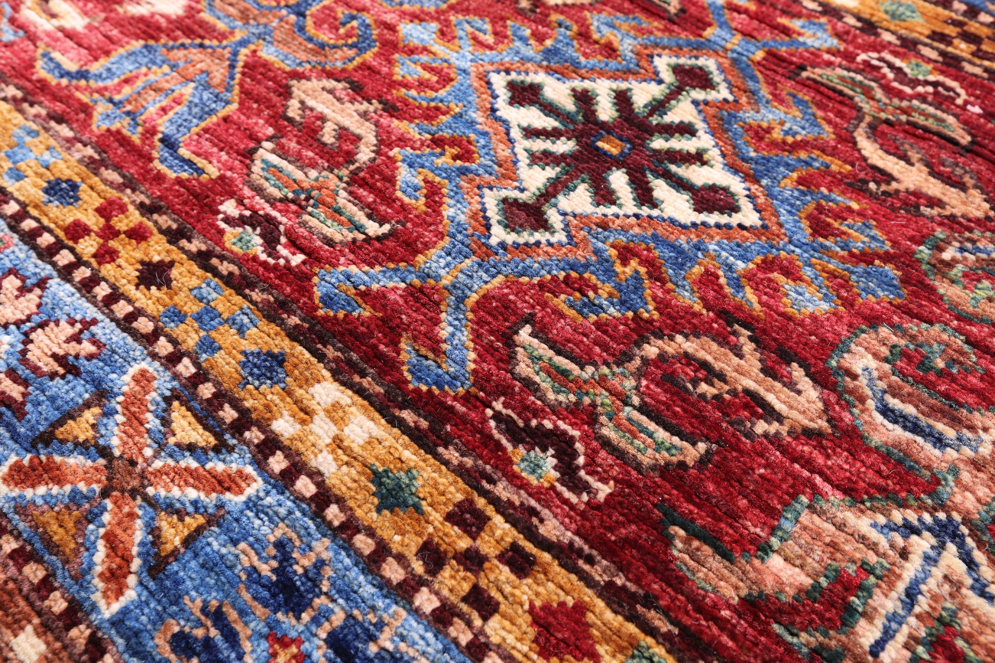 Green Khorjin Persian Gabbeh Hand Knotted Wool Rug - 5' 10" X 7' 10" - Golden Nile
