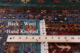Green Khorjin Persian Gabbeh Hand Knotted Wool Rug - 5' 10" X 7' 10" - Golden Nile