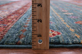 Green Khorjin Persian Gabbeh Hand Knotted Wool Rug - 5' 10" X 7' 10" - Golden Nile