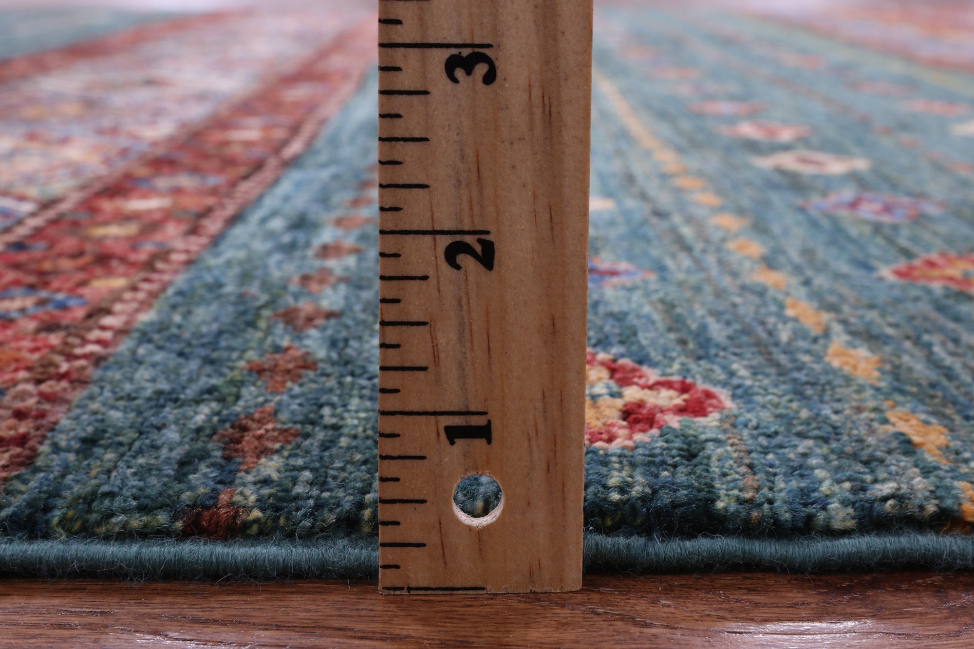 Green Khorjin Persian Gabbeh Hand Knotted Wool Rug - 5' 10" X 7' 10" - Golden Nile