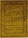 Gold Peshawar Hand Knotted Wool Rug - 5' 9" X 7' 10" - Golden Nile