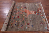 Tree Of Life Persian Gabbeh Hand Knotted Wool Rug - 5' 0" X 6' 4" - Golden Nile