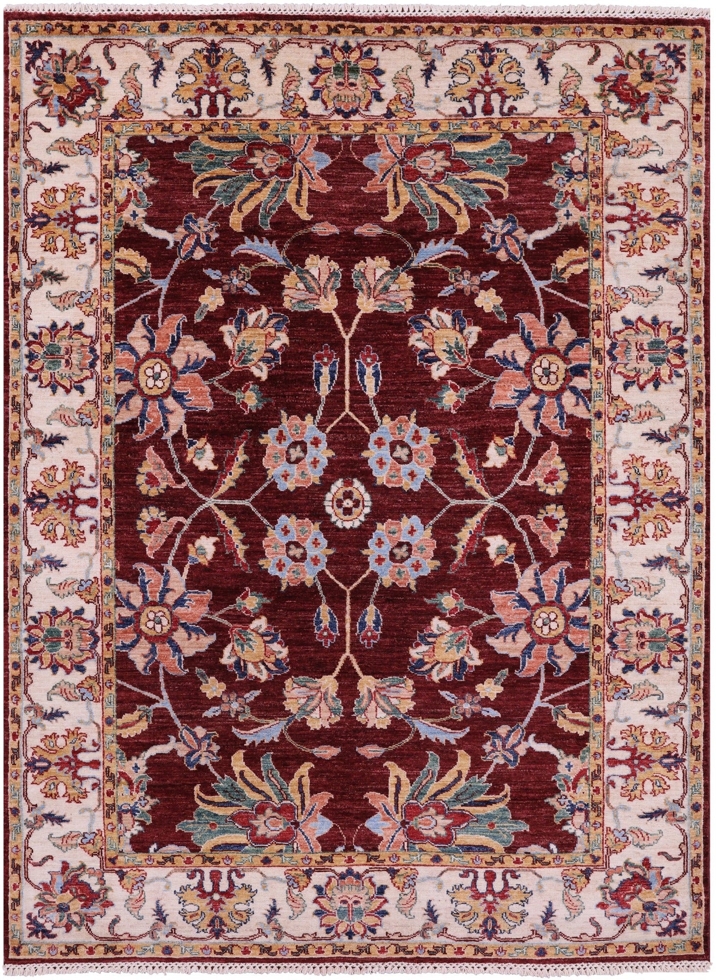 Persian Tabriz Handmade Wool Rug - 5' 0" X 6' 7" - Golden Nile