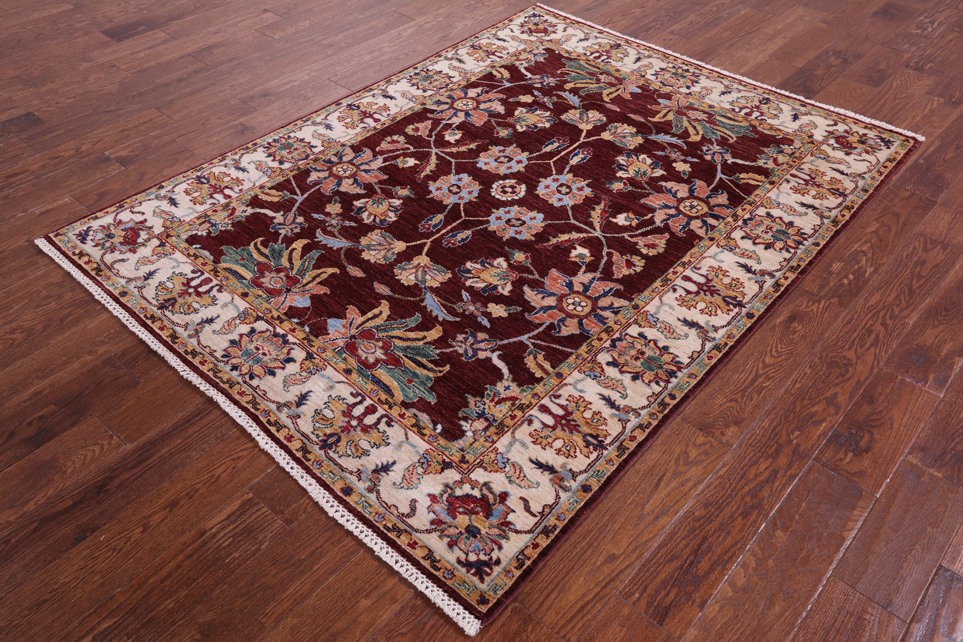 Persian Tabriz Handmade Wool Rug - 5' 0" X 6' 7" - Golden Nile