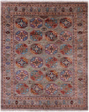 Turkmen Ersari Hand Knotted Wool Rug - 5' 1" X 6' 6" - Golden Nile