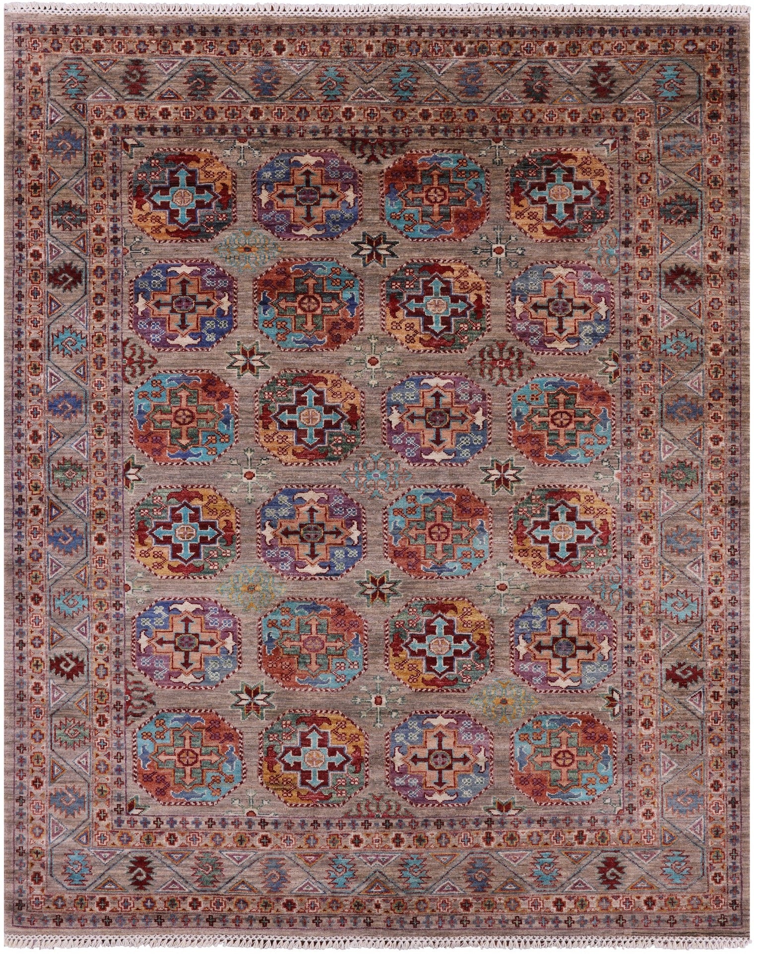 Turkmen Ersari Hand Knotted Wool Rug - 5' 1" X 6' 6" - Golden Nile