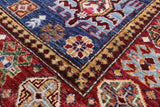 Blue Super Kazak Hand Knotted Wool Rug - 4' 10" X 6' 7" - Golden Nile