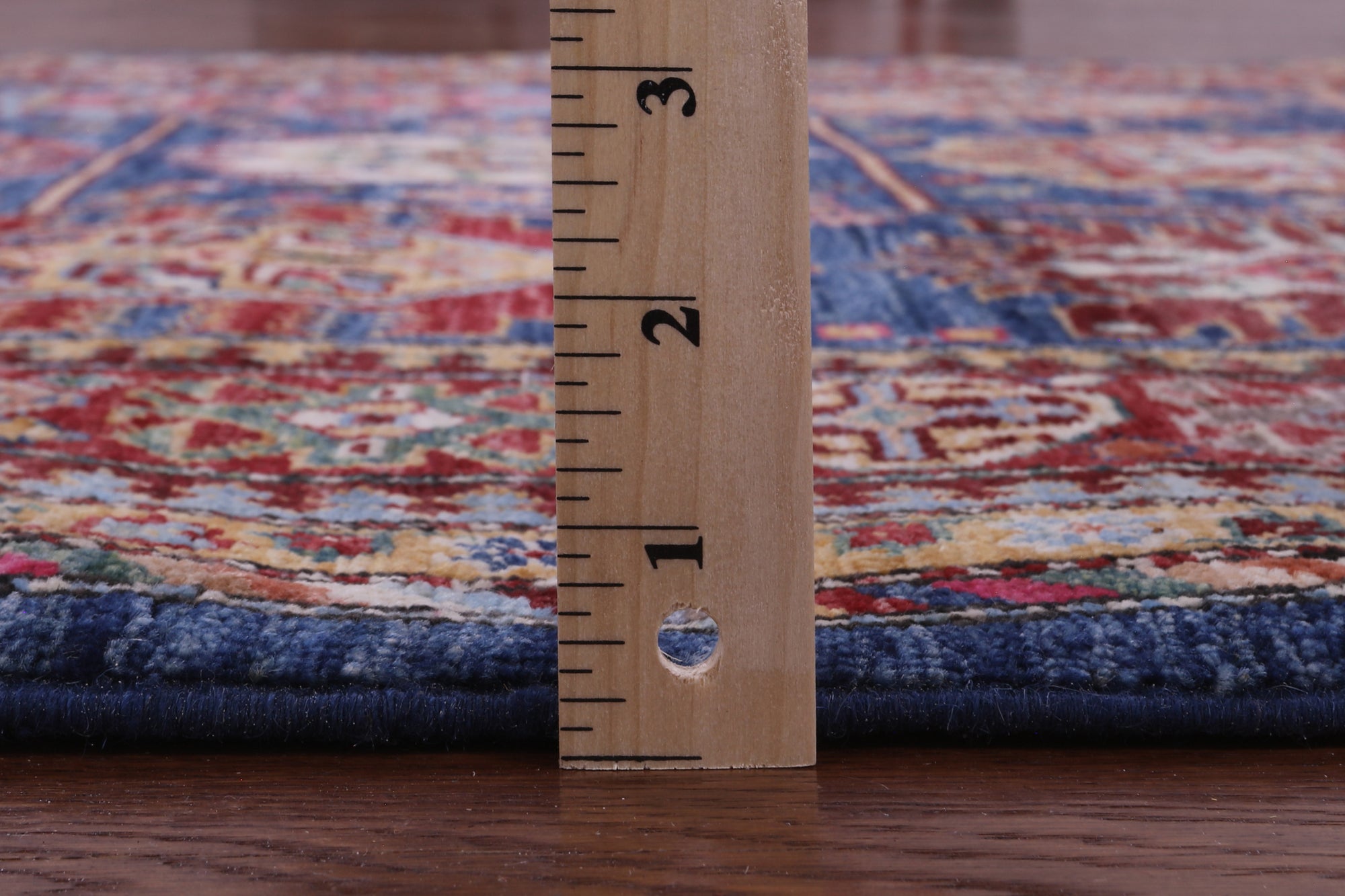 Blue Super Kazak Hand Knotted Wool Rug - 4' 10" X 6' 7" - Golden Nile