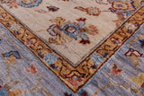Ivory Persian Tabriz Hand Knotted Wool Rug - 5' 0" X 6' 7" - Golden Nile