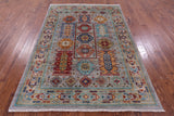 Turkmen Ersari Hand Knotted Wool Rug - 5' 9" X 7' 11" - Golden Nile