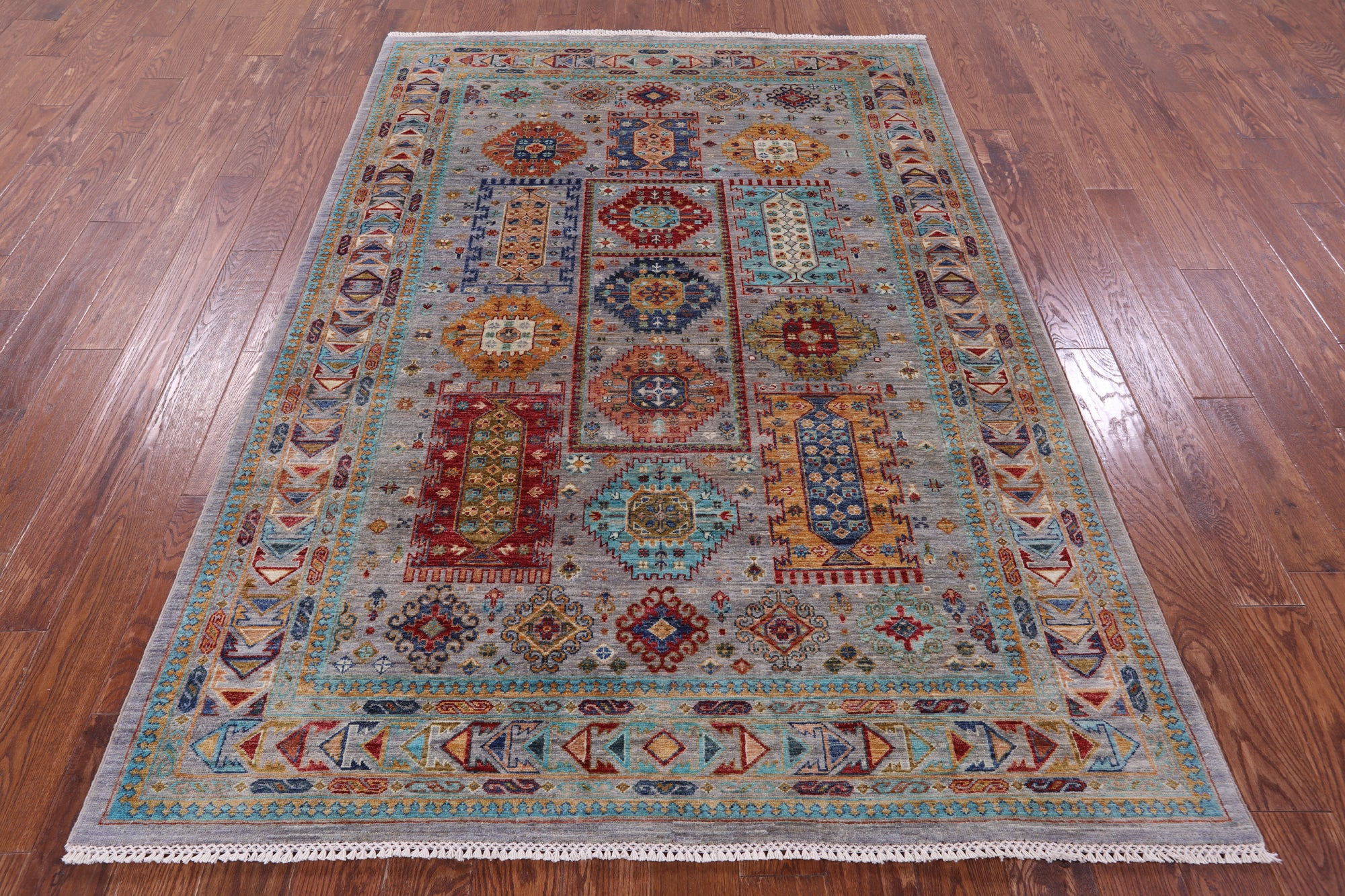 Turkmen Ersari Hand Knotted Wool Rug - 5' 9" X 7' 11" - Golden Nile