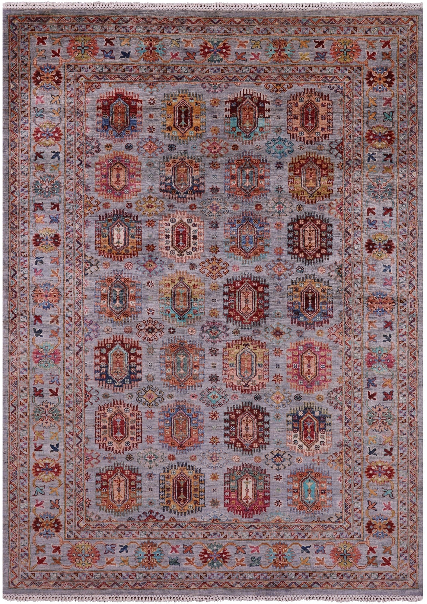 Turkmen Ersari Hand Knotted Wool Rug - 5' 10" X 8' 1" - Golden Nile