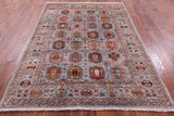 Turkmen Ersari Hand Knotted Wool Rug - 5' 10" X 8' 1" - Golden Nile