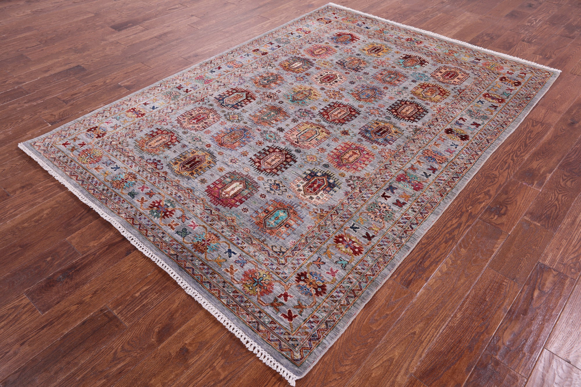 Turkmen Ersari Hand Knotted Wool Rug - 5' 10" X 8' 1" - Golden Nile