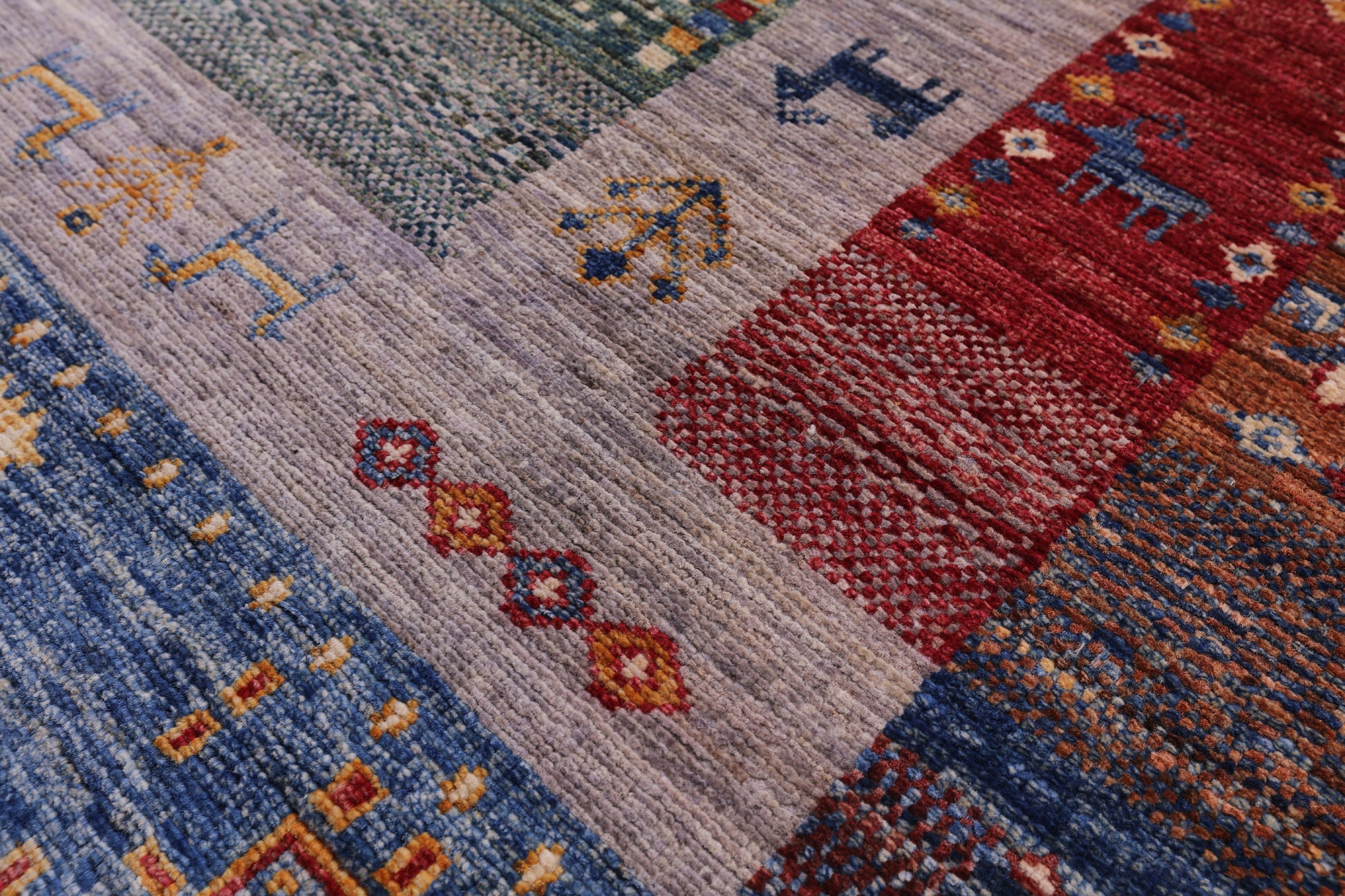 Tribal Persian Gabbeh Handmade Wool Rug - 5' 9" X 8' 0" - Golden Nile