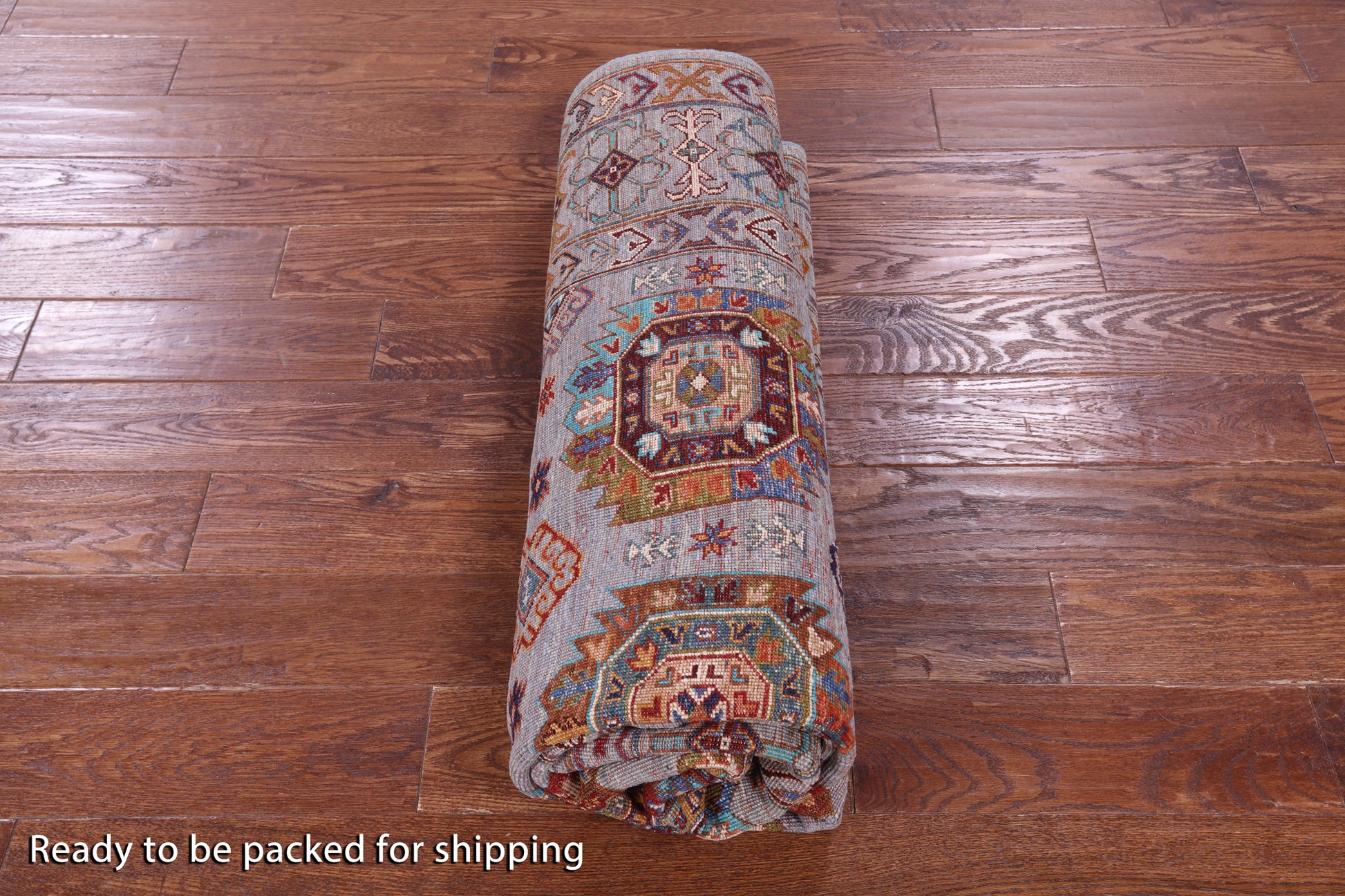 Grey Turkmen Ersari Hand Knotted Wool Rug - 5' 8" X 7' 10" - Golden Nile