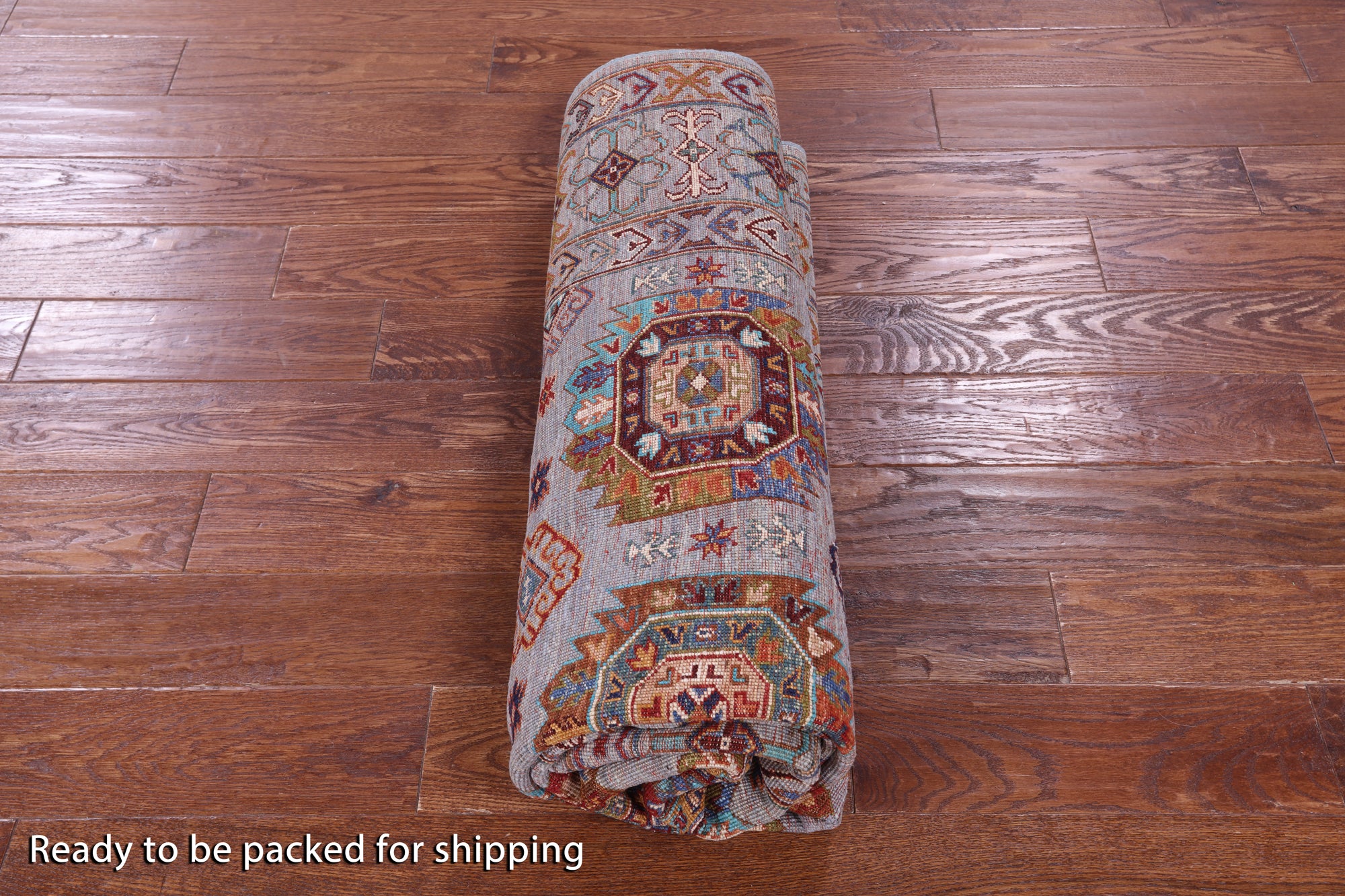 Grey Turkmen Ersari Hand Knotted Wool Rug - 5' 8" X 7' 10" - Golden Nile