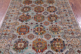 Grey Turkmen Ersari Hand Knotted Wool Rug - 5' 8" X 7' 10" - Golden Nile