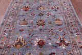 Grey Peshawar Handmade Wool Rug - 5' 1" X 6' 6" - Golden Nile